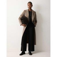 Jigsaw Crepe Wide Leg Ankle Grazer Trousers Black