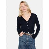 Jigsaw Cashmere Blend V-Neck Cardigan Navy