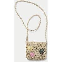 M&S Embroidered Raffia Bag Beige
