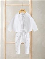 3 Piece Quilted Jacket, Bodysuit & Bottoms Outfit (6lbs-6 Mths)