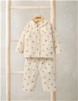 Pure Cotton Woven Rose Print Pyjamas (3 Mths-3 Yrs)