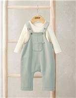 2 Piece Dungarees & Bodysuit Outfit (7lbs-12 Mths)