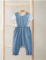 Mamas & Papas 2 Piece Pure Cotton Outfit (7lbs-12 Mths) Blue