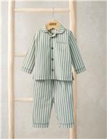 Pure Cotton Woven Striped Pyjamas (3 Mths-3 Yrs)