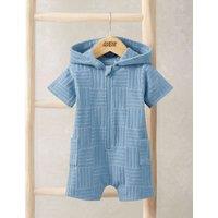 Mamas & Papas Cotton Rich Zip Romper (9 Mths-3 Yrs) Blue