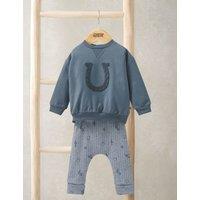 Mamas & Papas 2 Piece Wild West Jumper & Leggings Outfit (7lbs-12 Mths) Blue