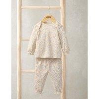 Mamas & Papas Pure Cotton Jersey Bunny Floral Print Pyjamas (3 Mths-3 Yrs) Pink