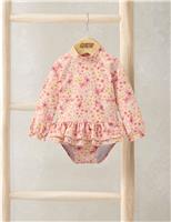Floral Frill Long Sleeve Swimsuit (0-3 Yrs)