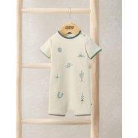 Mamas & Papas Cotton Rich Embroidered Romper (7lbs-12 Mths) Cream