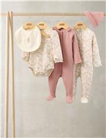 5 Piece Cotton Rich Floral Gift Set (6lbs-9 Mths)