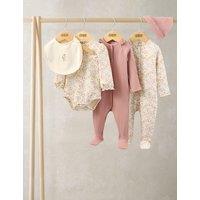 Mamas & Papas 5 Piece Cotton Rich Floral Gift Set (6lbs-9 Mths) Pink