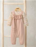 Mamas & Papas 2 Piece Pure Cotton Floral Outfit (7lbs-12 Mths) Pink