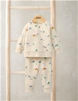 Pure Cotton Jersey Dinosaur Print Pyjamas (3 Mths-3 Yrs)