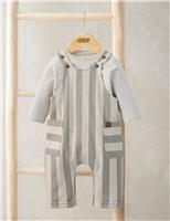 2 Piece Striped Dungarees & Top Outfit (0-36 Mths)