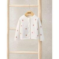 Mamas & Papas Strawberry Embroidered Cardigan (7lbs-12 Mths) White