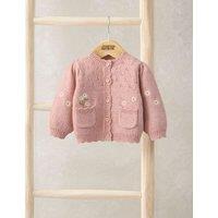 Mamas & Papas Daisy Embroidered Cardigan (7lbs-12 Mths) Pink