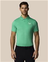 Castore Striped Technical Stretch Polo Shirt Green