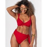 Pour Moi Ocean Breeze Wired Plunge Bikini Top (D-J) Red