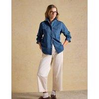 Joules Cotton Rich Wide Leg Cropped Chinos White