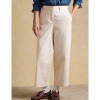 Joules Cotton Rich Wide Leg Cropped Chinos White
