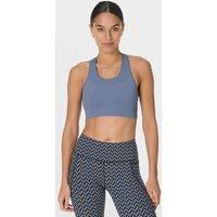 Sweaty Betty Stamina Seamless Medium Support Sports Bra Blue Denim