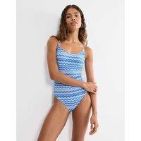 Triumph Printed Padded Scoop Neck Swimsuit (B-D) Light Blue