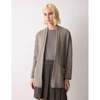 Jigsaw Wool Rich Edge to Edge Longline Cardigan Taupe