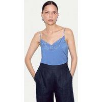 Jigsaw Modal Rich V-Neck Lace Vest Light Blue