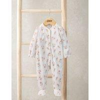 Mamas & Papas Pure Cotton Floral Sleepsuit (6lbs-12 Mths) Pink