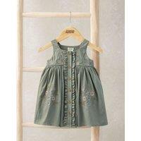 Mamas & Papas Floral Embroidered Pinafore Dress (0-3 Yrs) Green