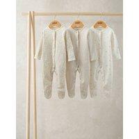 Mamas & Papas 3 Pack Bunny Sleepsuits (6lbs-24 Mths) Beige