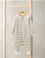 Rib Stripe Sleepsuit (6lbs-12 Mths)