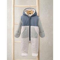 Mamas & Papas Pure Cotton Colour Block Lightweight Pramsuit (7lbs-12 Mths) Blue
