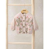 Mamas & Papas Pure Cotton Gingham Quilted Jacket (3-3 Yrs) Pink