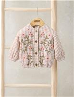 Mamas & Papas Pure Cotton Gingham Quilted Jacket (3-3 Yrs) Pink