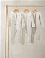 3 Pack Pure Cotton Pear Print Sleepsuit (7lbs-24 Mths)