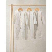 Mamas & Papas 3 Pack Pure Cotton Pear Print Sleepsuit (7lbs-24 Mths) Cream