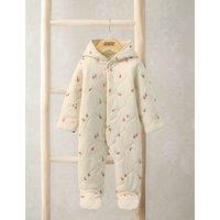 Mamas & Papas Cotton Rich Strawberry Pramsuit (7lbs-12 Mths) Pink
