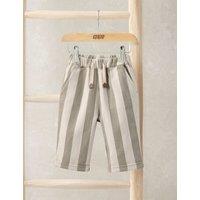 Mamas & Papas Cotton Rich Striped Trousers (0-36 Mths) Green
