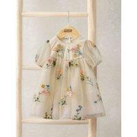 Mamas & Papas Floral Mesh Dress (0-36 Mths) Cream