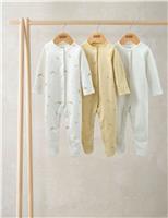 Mamas & Papas 3 Pack Pure Cotton Duck Print Sleepsuits (6lbs-24 Mths) Multi