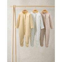 Mamas & Papas 3 Pack Pure Cotton Floral Sleepsuits (7lbs-24 Mths) Multi