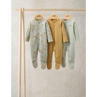 Mamas & Papas 3 Pack Pure Cotton Safari Sleepsuits (7lbs-24 Mths) Multi