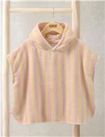 Pure Cotton Towelling Striped Hooded Poncho (3 Mths-3 Yrs)