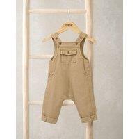 Mamas & Papas Pure Cotton Dungarees (0-36 Mths) Beige