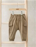 Mamas & Papas Pure Cotton Utility Joggers (0-36 Mths) Beige