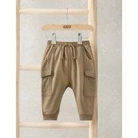 Mamas & Papas Pure Cotton Utility Joggers (0-36 Mths) Beige