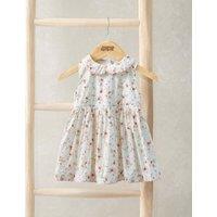 Mamas & Papas Pure Cotton Floral Dress (0-36 Mths) Cream
