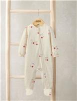 Pure Cotton Cherry Print Sleepsuit (7lbs-12 Mths)
