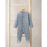 Mamas & Papas Pure Cotton Wild West Print Sleepsuit (6lbs-12 Mths) Blue